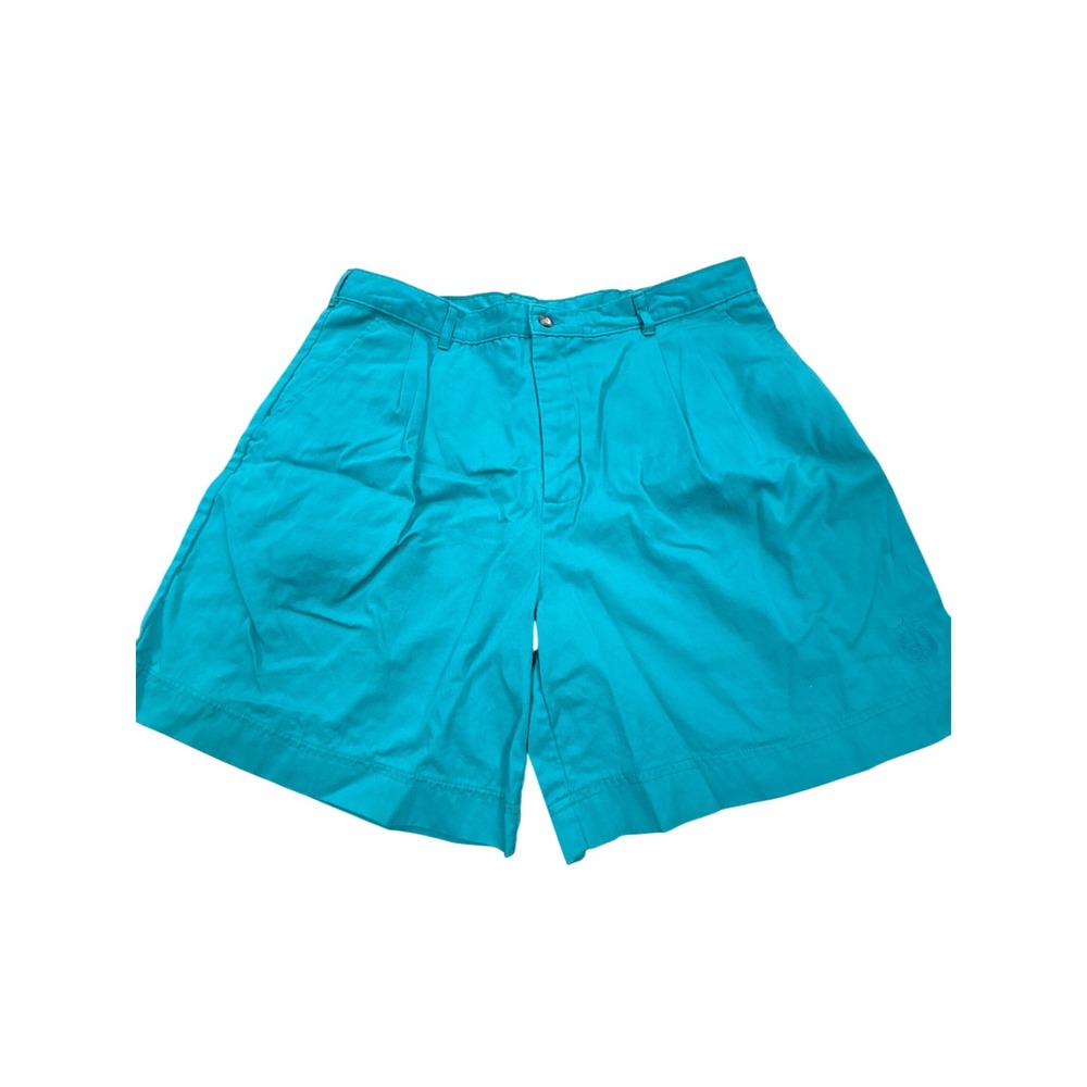 Jantzen Sport Mens Teal Pleated Cotton Twill Shorts Size 38 Vintage 90s